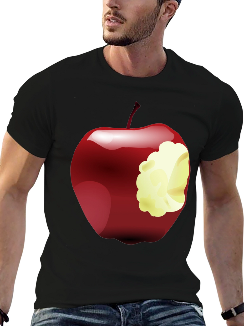 Bitten Apple Graphic Tee - Stylish Casual Wear