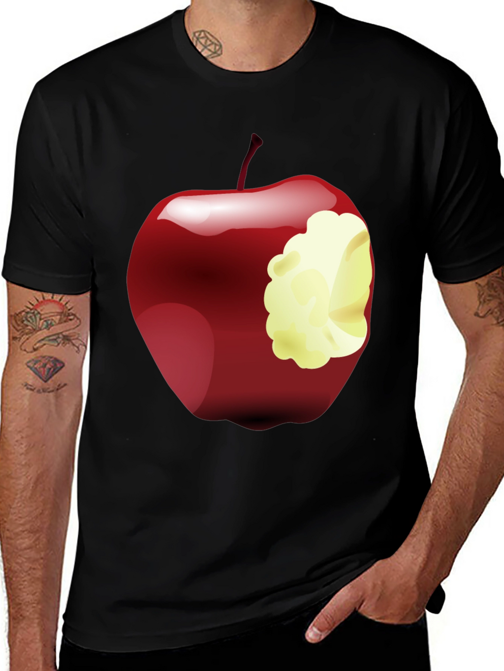Bitten Apple Graphic Tee - Stylish Casual Wear
