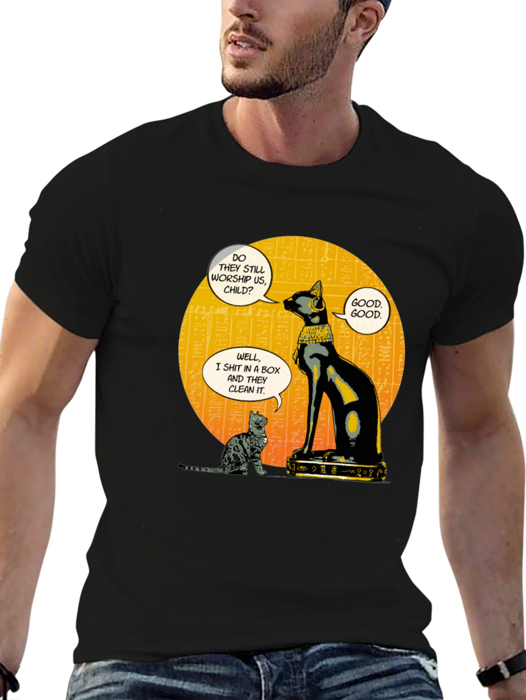 Egyptian Cat Humor Graphic T-Shirt