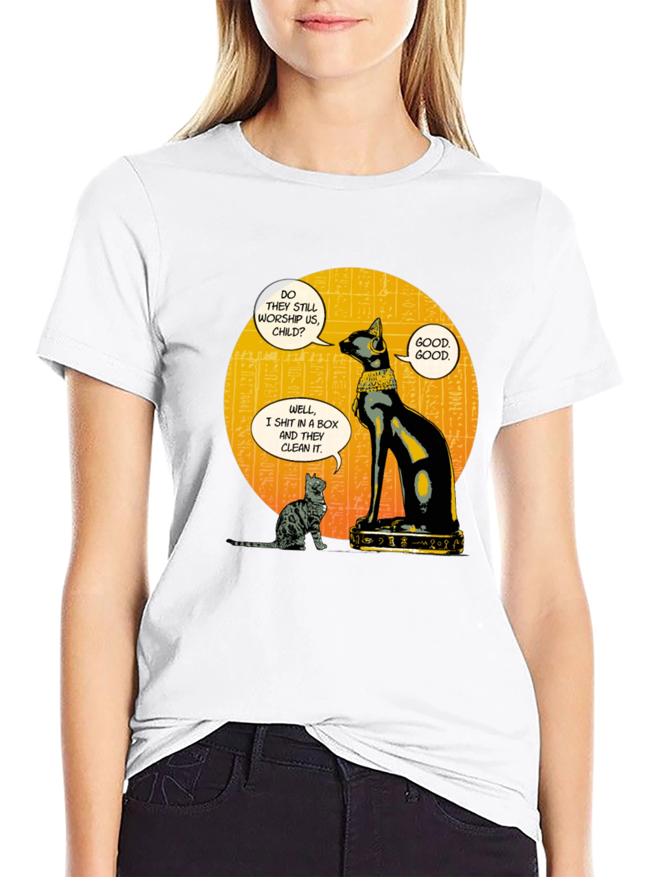 Egyptian Cat Humor Graphic T-Shirt