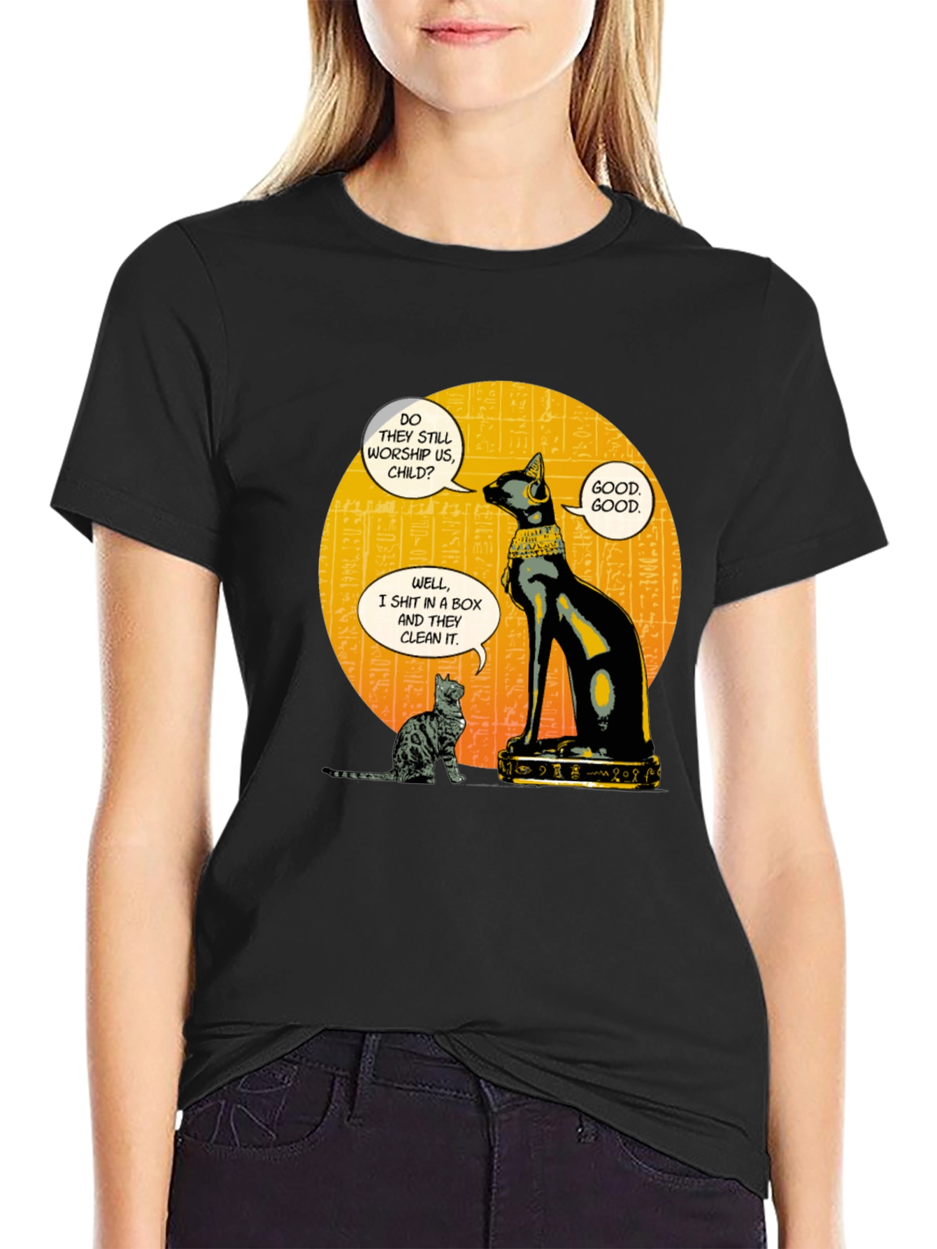 Egyptian Cat Humor Graphic T-Shirt