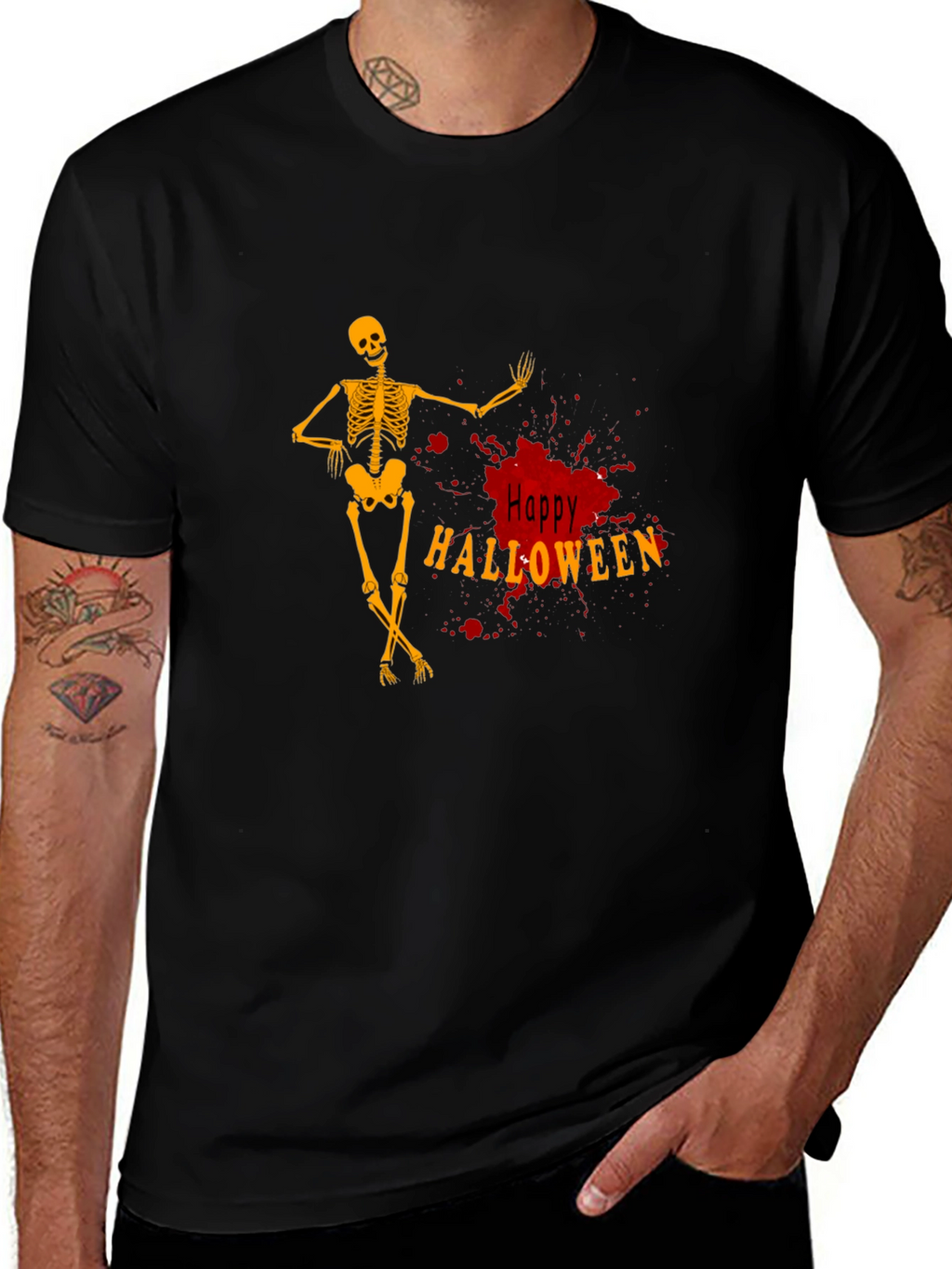 Happy Halloween Skeleton Graphic Tee