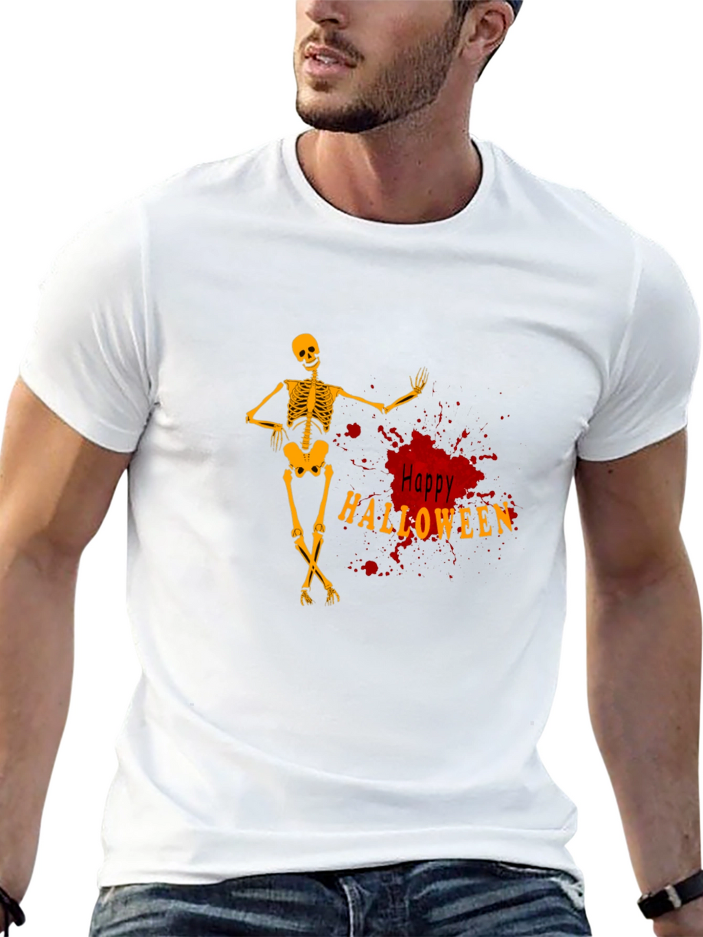 Happy Halloween Skeleton Graphic Tee