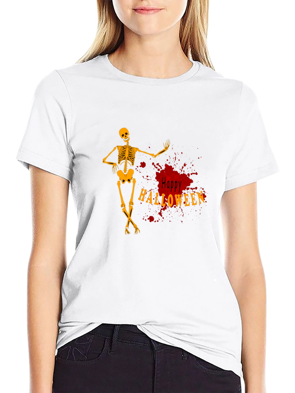 Happy Halloween Skeleton Graphic Tee
