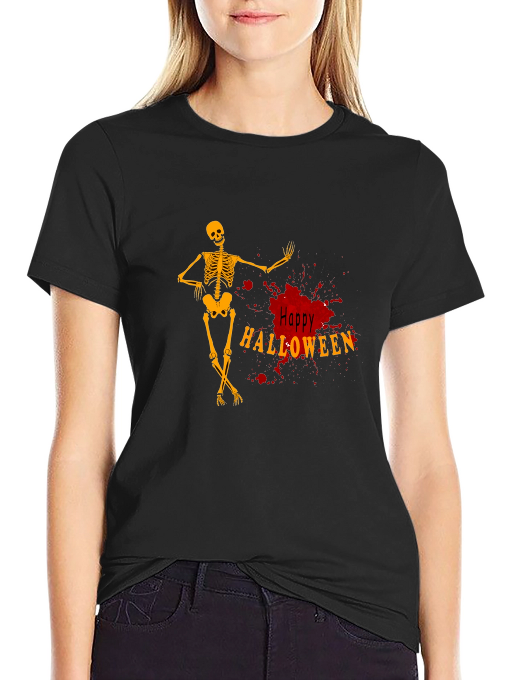 Happy Halloween Skeleton Graphic Tee