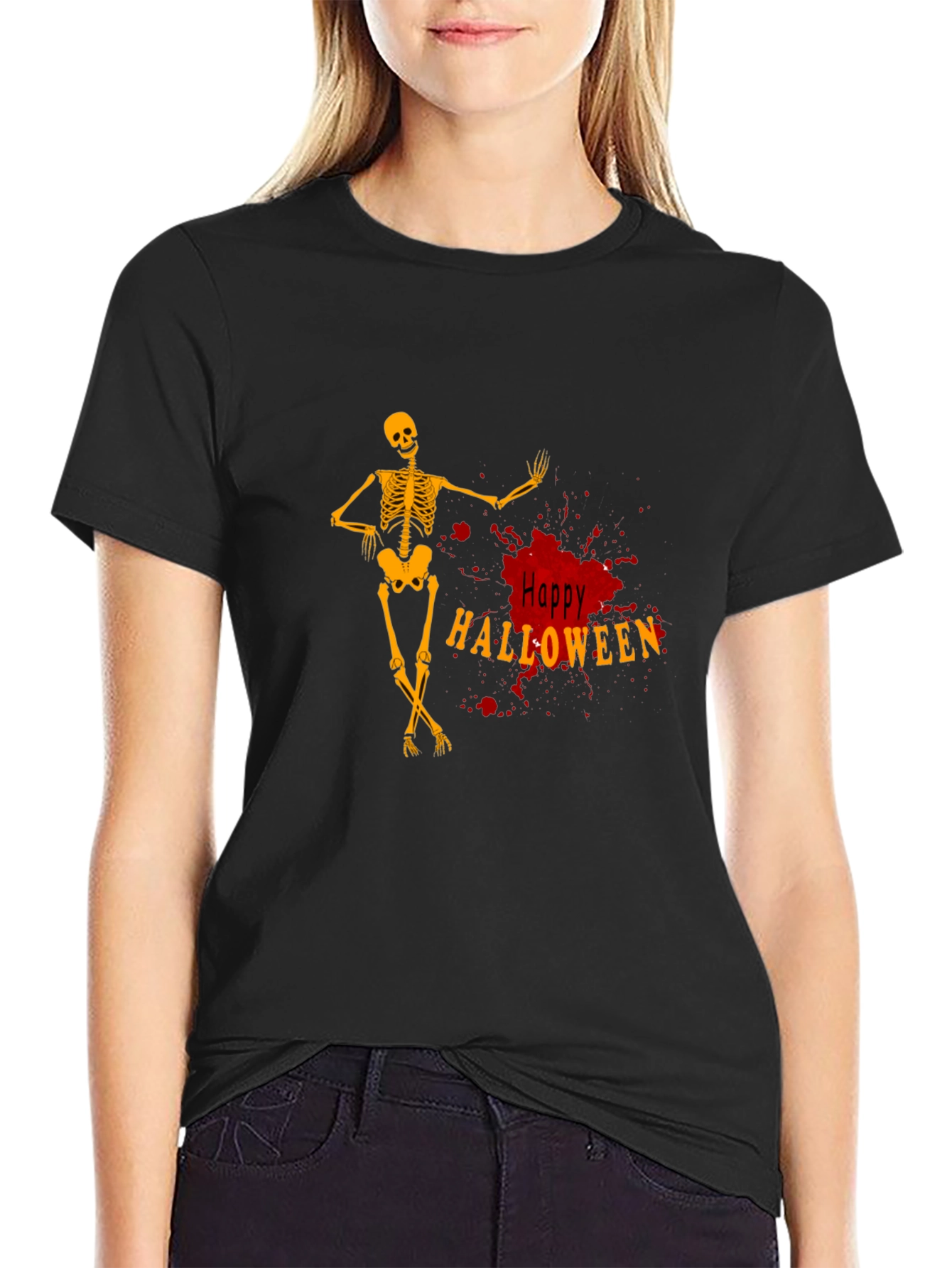 Happy Halloween Skeleton Graphic Tee