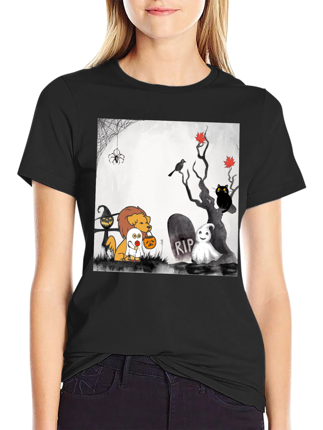 Halloween Dog Cartoon T-Shirt
