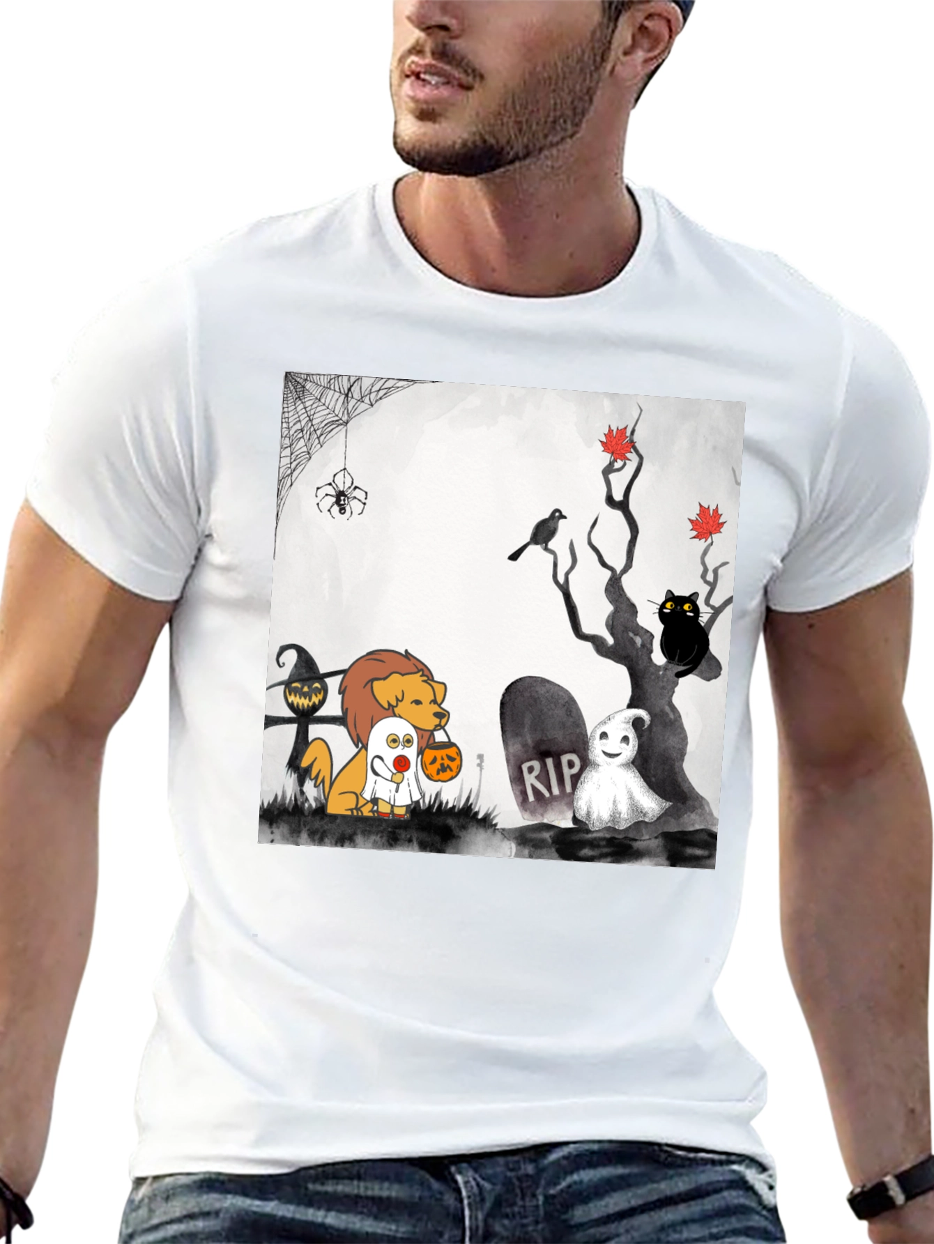 Halloween Dog Cartoon T-Shirt