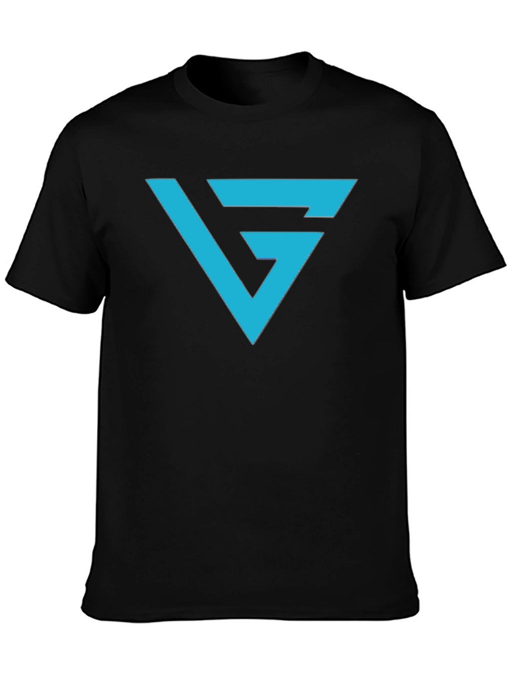 Modern Graphic Tee - Blue Logo on Black