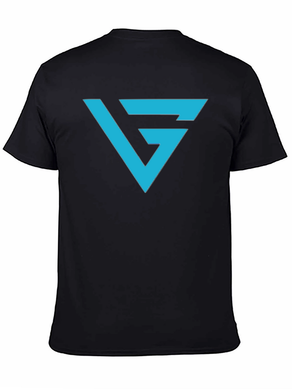 Modern Graphic Tee - Blue Logo on Black