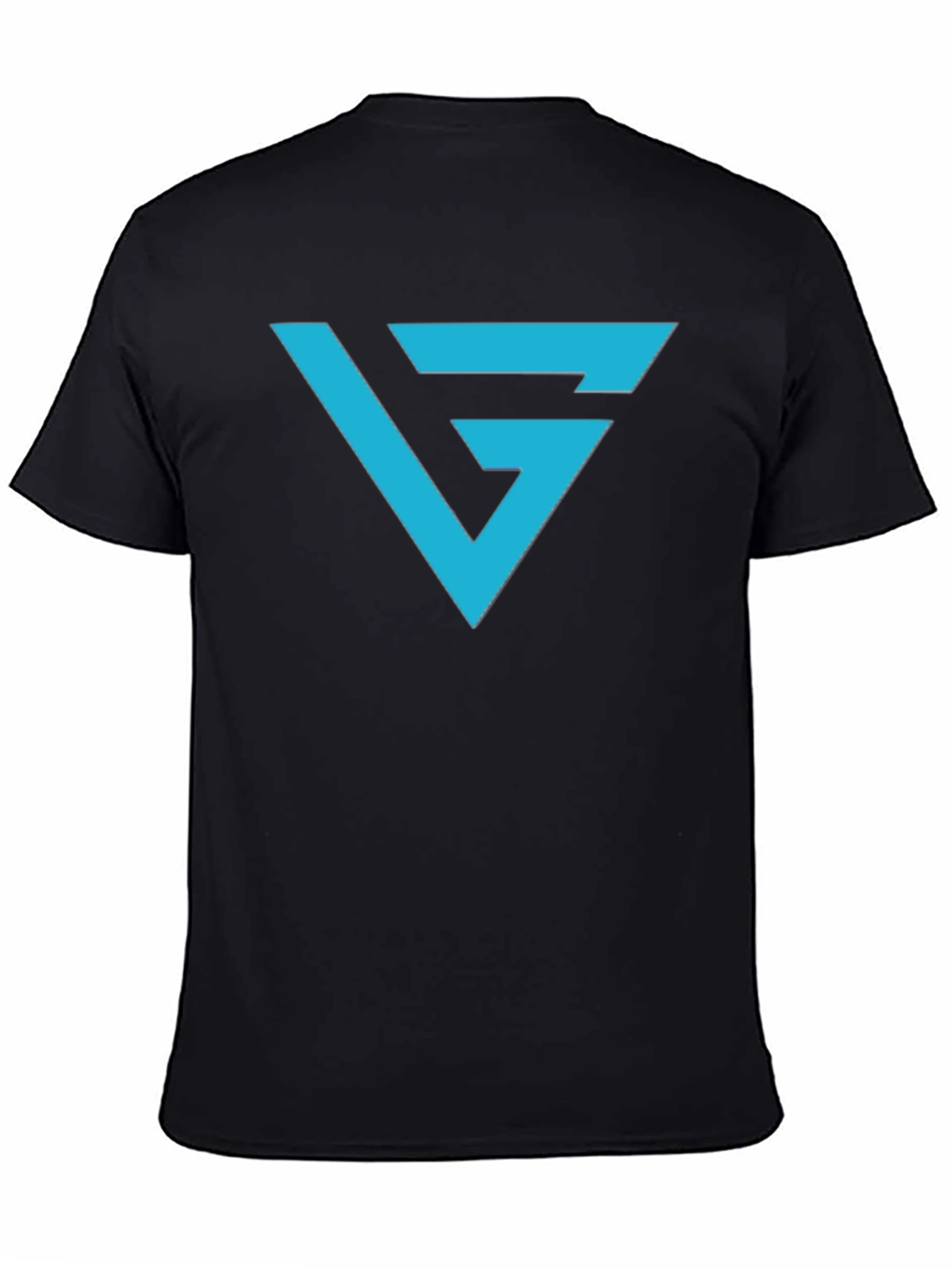 Modern Graphic Tee - Blue Logo on Black
