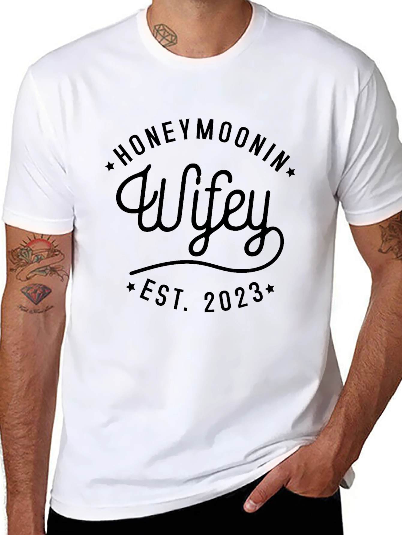 Honeymoonin Wifey Est. 2023 Graphic Tee