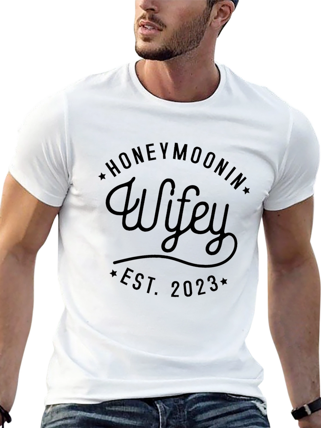 Honeymoonin Wifey Est. 2023 Graphic Tee
