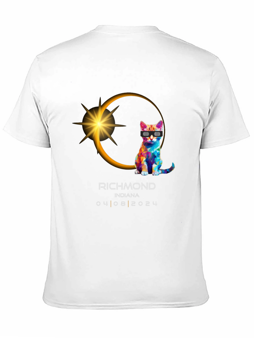 Richmond Indiana 2024 Total Solar Eclipse Cat T-Shirt