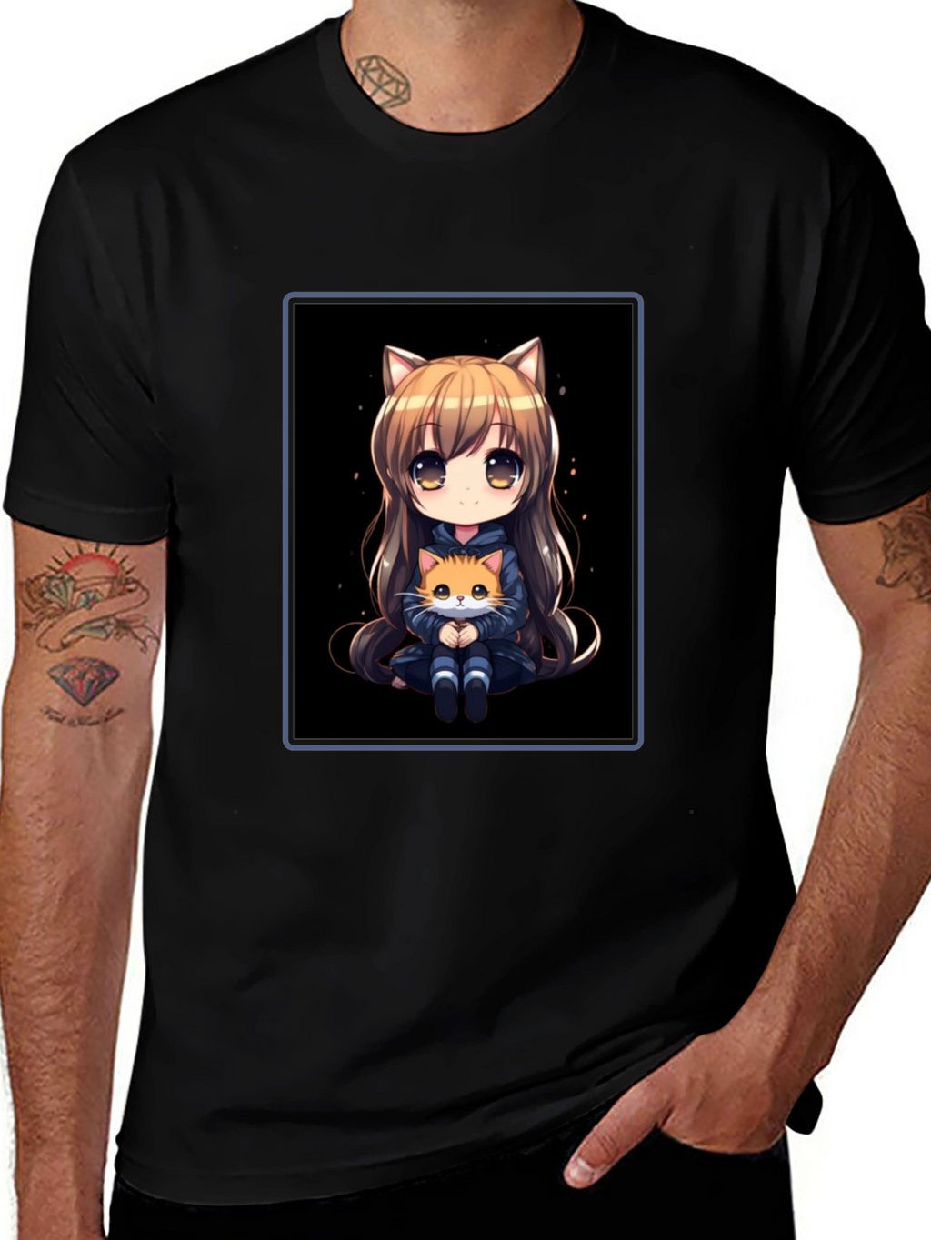 Anime Cat Girl T-Shirt - Soft Cotton Blend