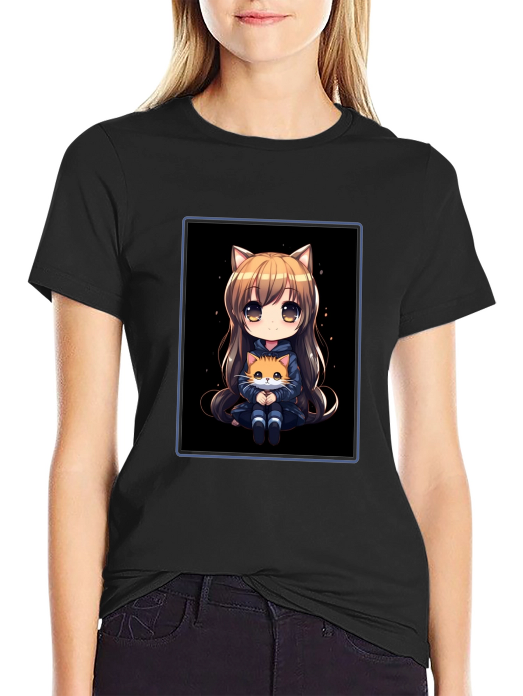 Anime Cat Girl T-Shirt - Soft Cotton Blend