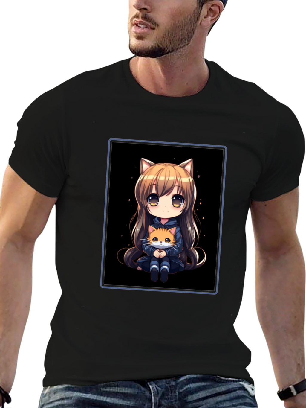 Anime Cat Girl T-Shirt - Soft Cotton Blend