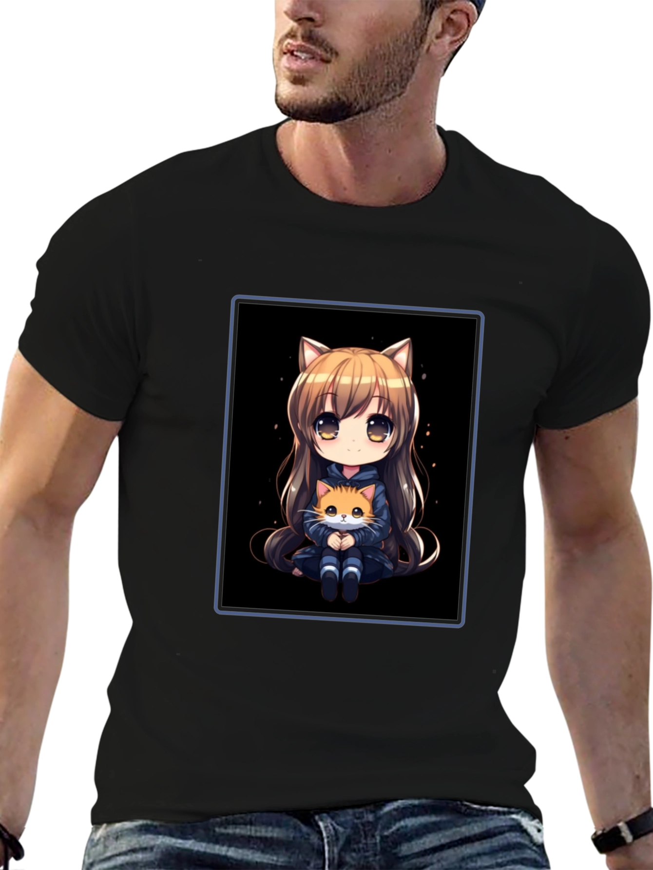 Anime Cat Girl T-Shirt - Soft Cotton Blend
