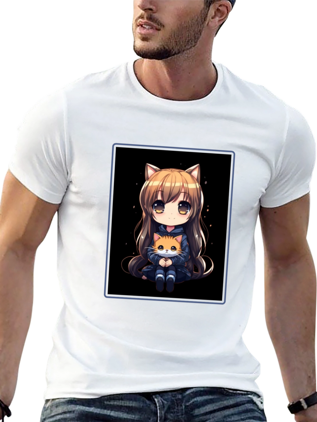 Anime Cat Girl T-Shirt - Soft Cotton Blend