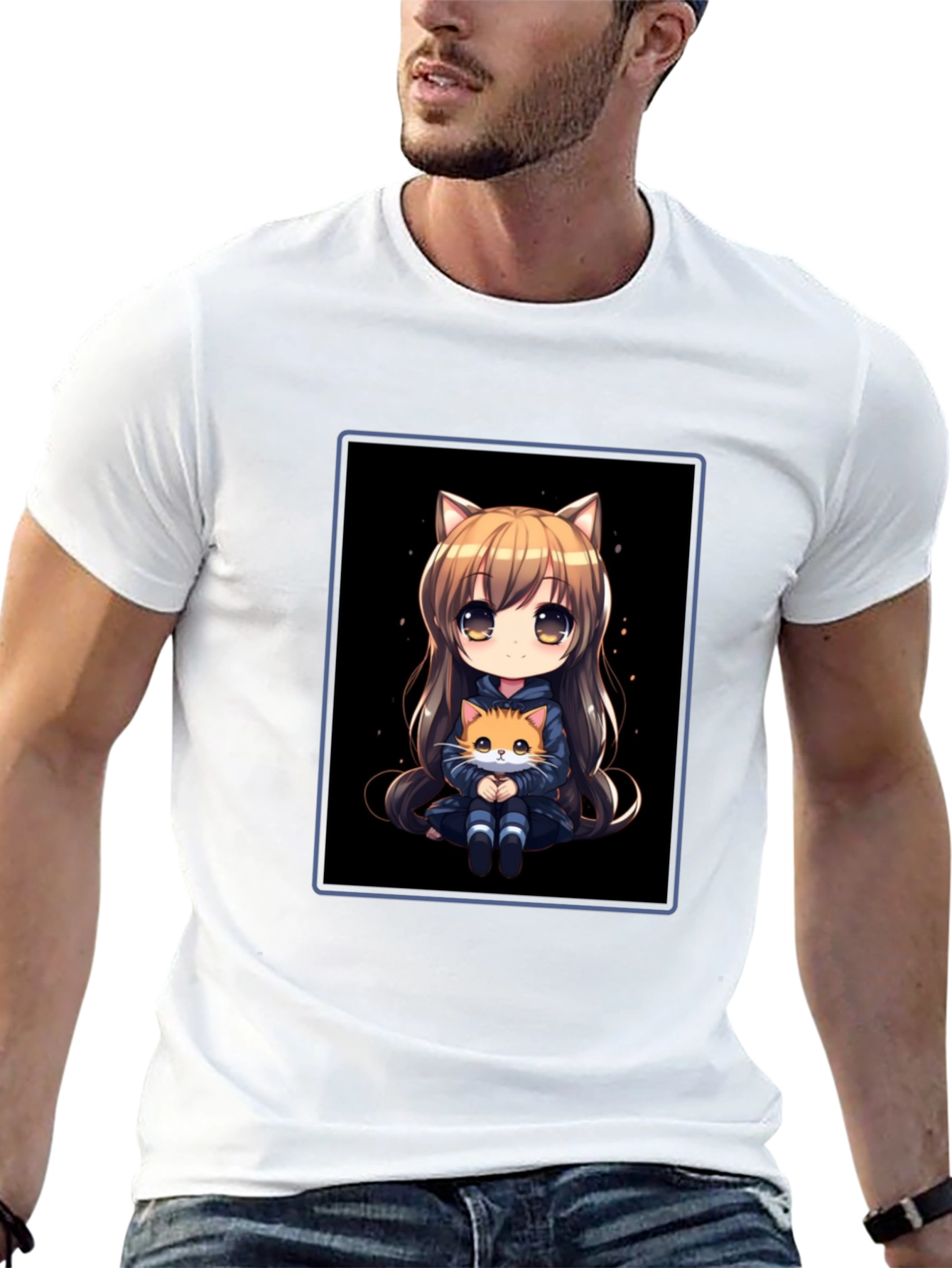 Anime Cat Girl T-Shirt - Soft Cotton Blend