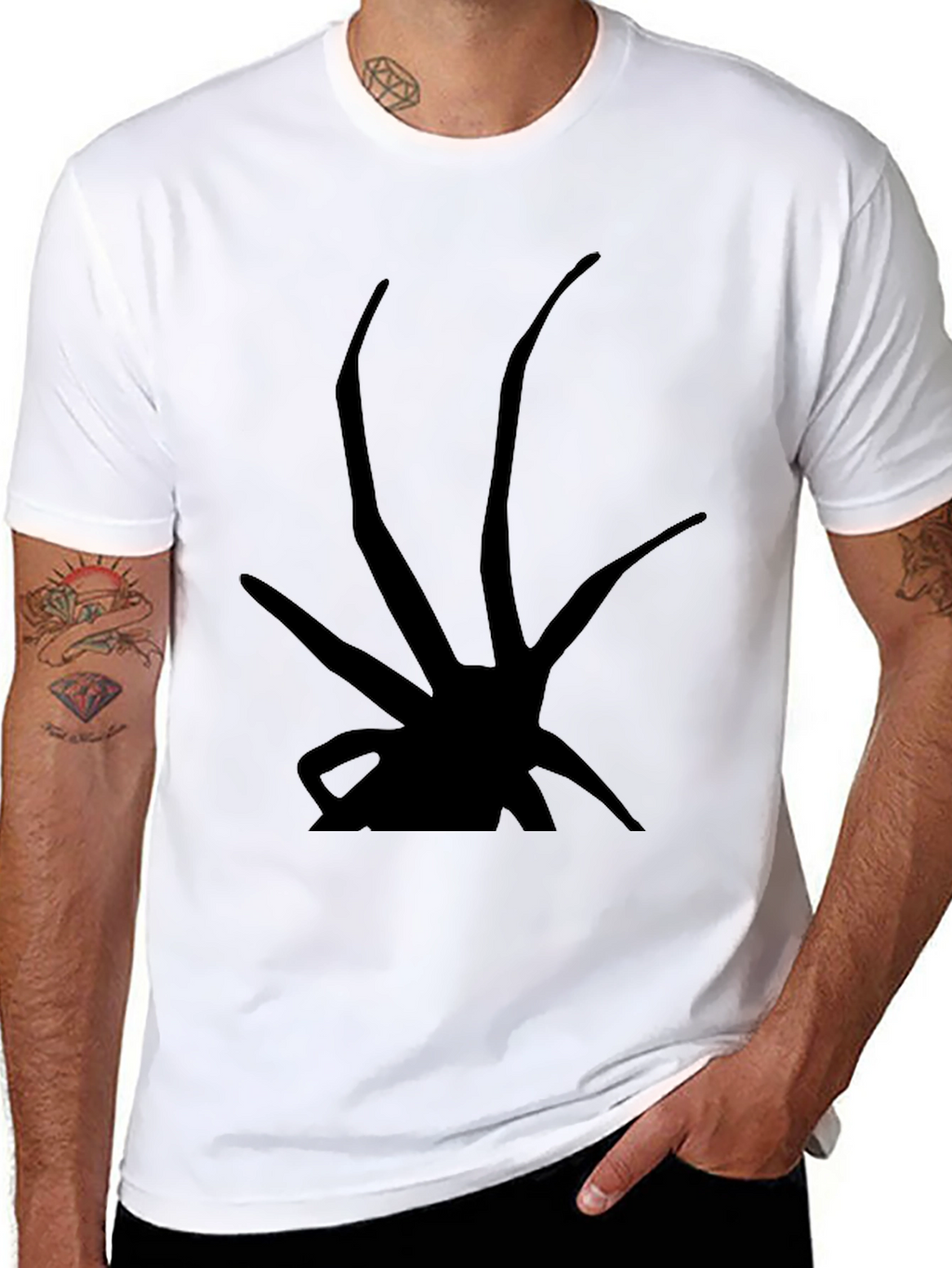 Abstract Silhouette Graphic Tee - Black