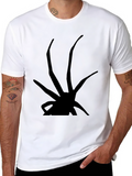 Abstract Silhouette Graphic Tee - Black