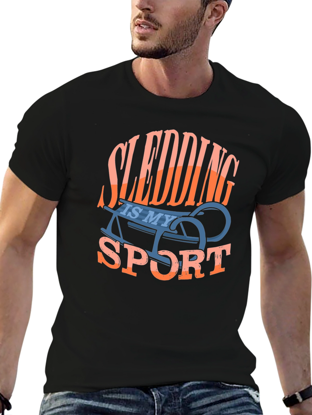 Sledding Is My Sport Graphic Tee
