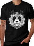 Intricate Panda Graphic T-Shirt - Black