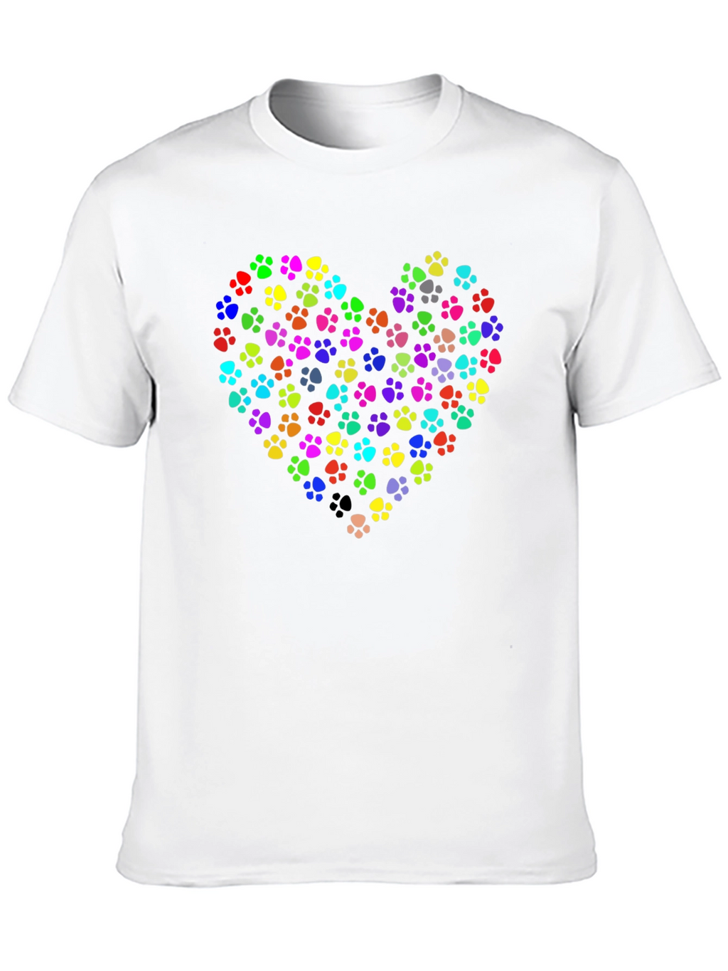 Paw Print Heart Graphic Tee - Black