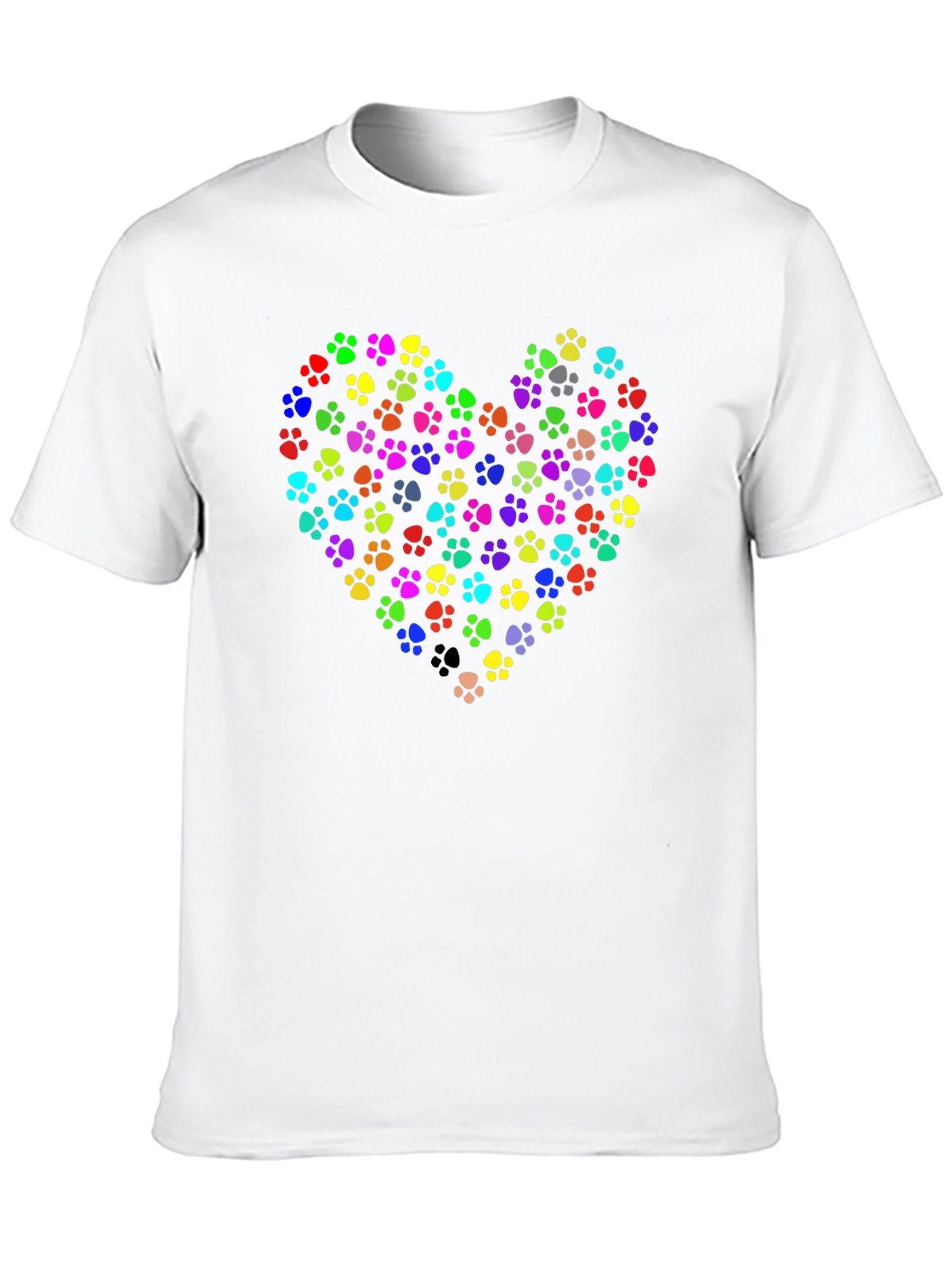 Paw Print Heart Graphic Tee - Black