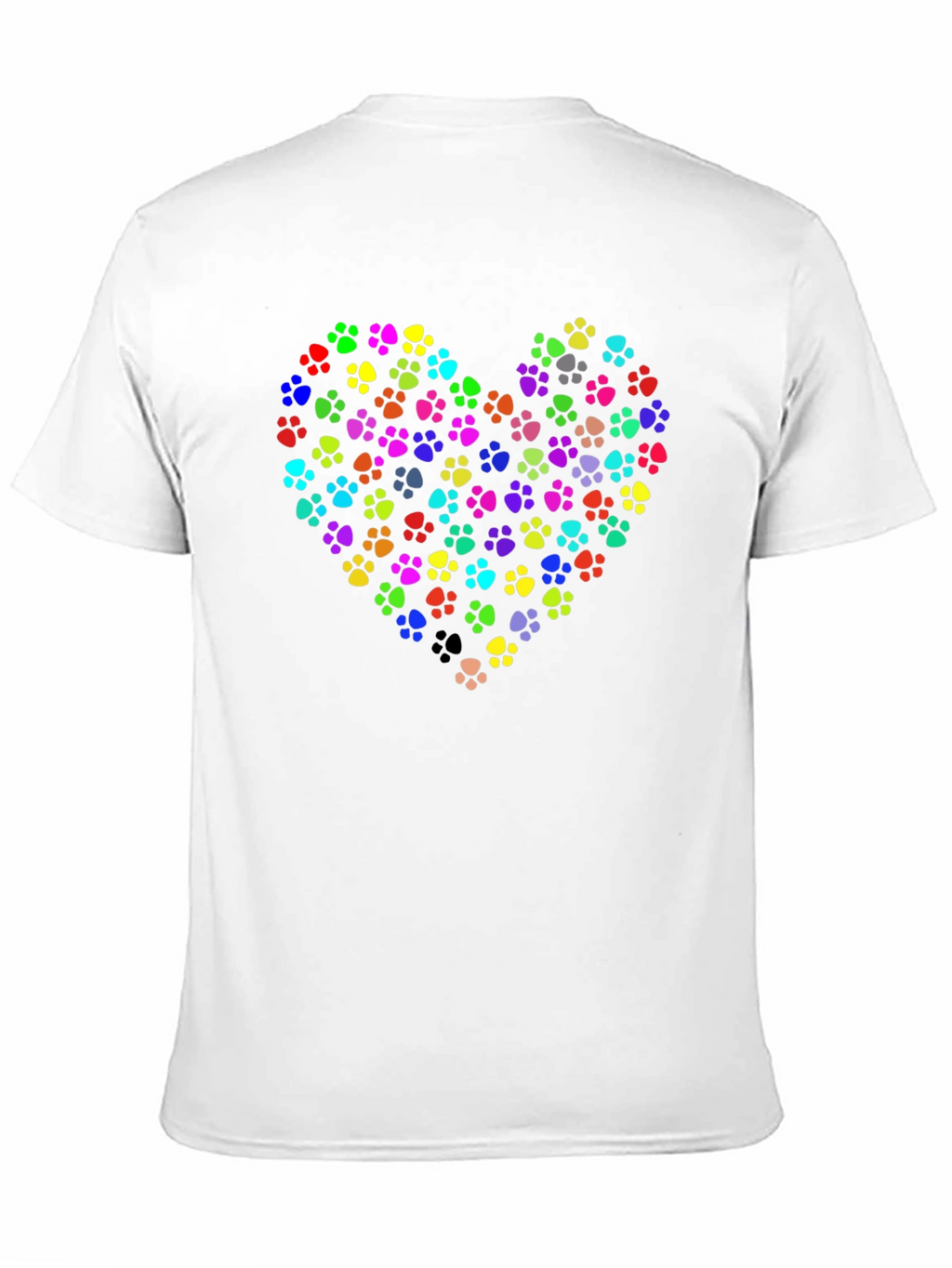 Paw Print Heart Graphic Tee - Black