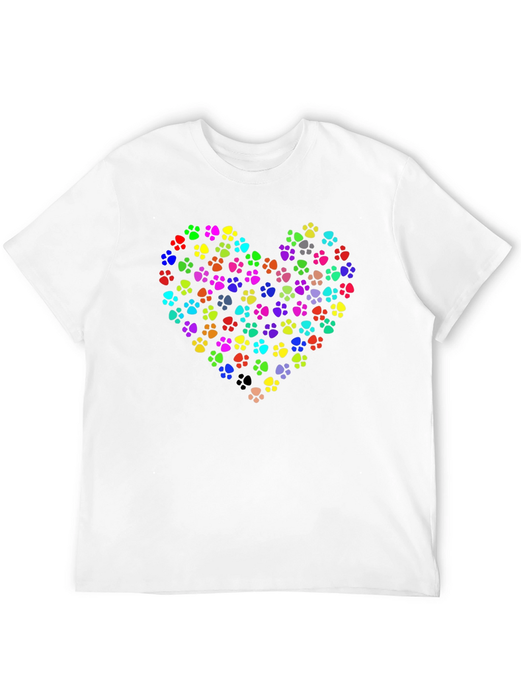 Paw Print Heart Graphic Tee - Black