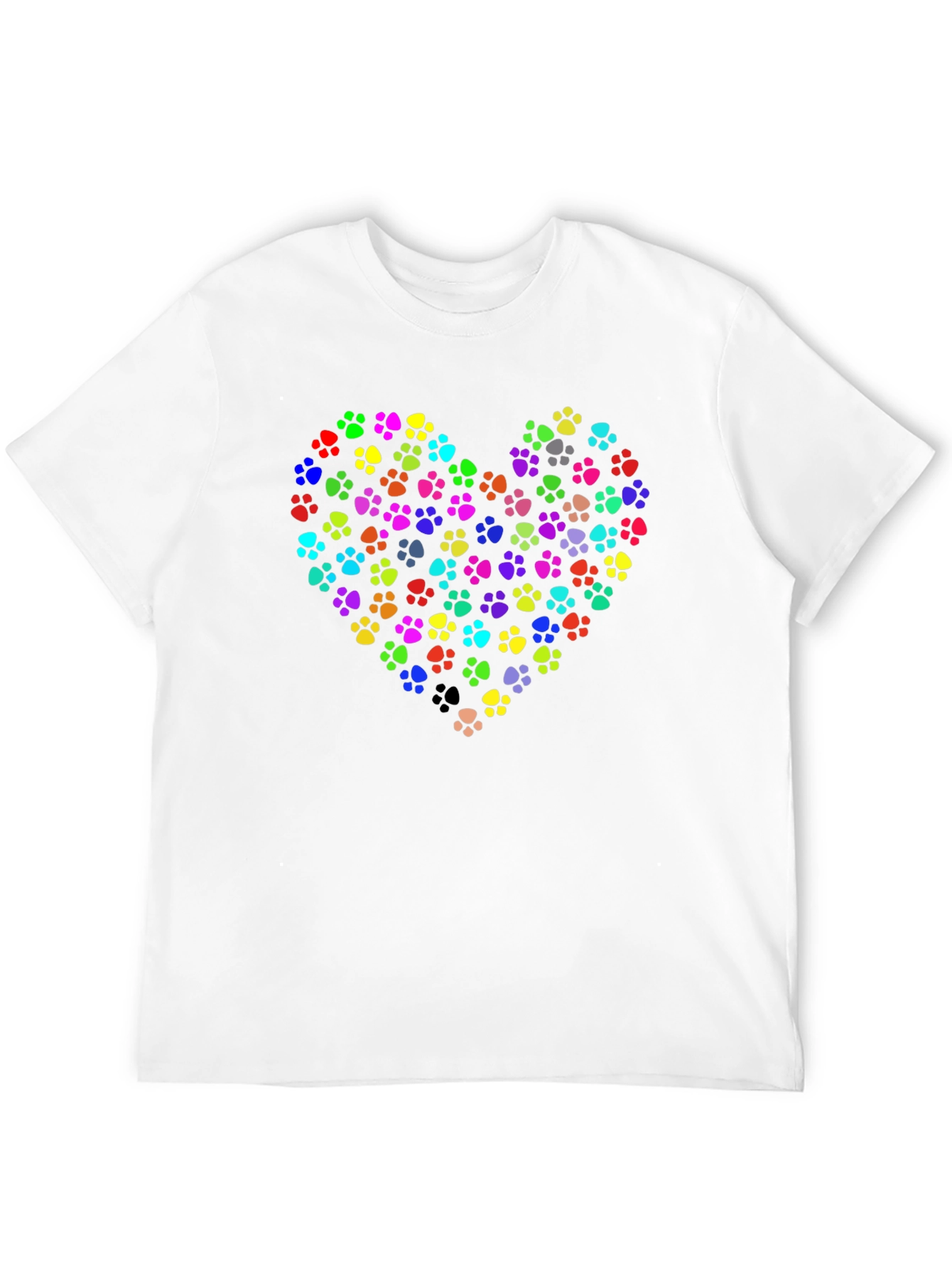 Paw Print Heart Graphic Tee - Black