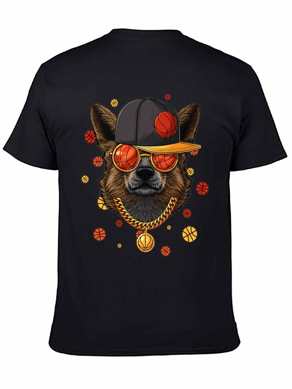 Cool Dog Basketball Graphic T-Shirt