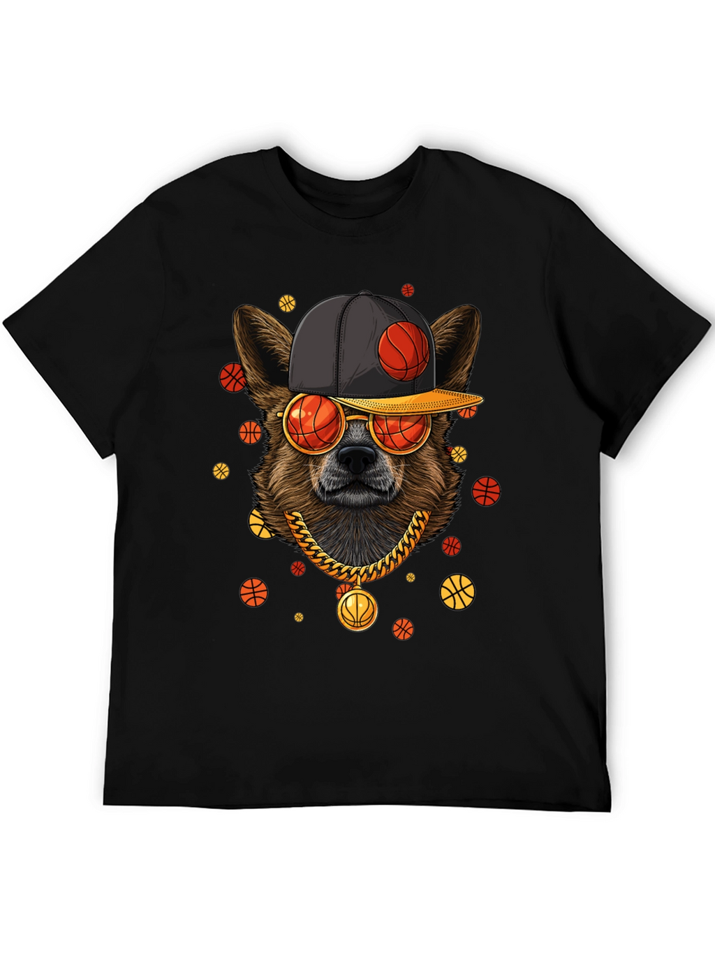 Cool Dog Basketball Graphic T-Shirt