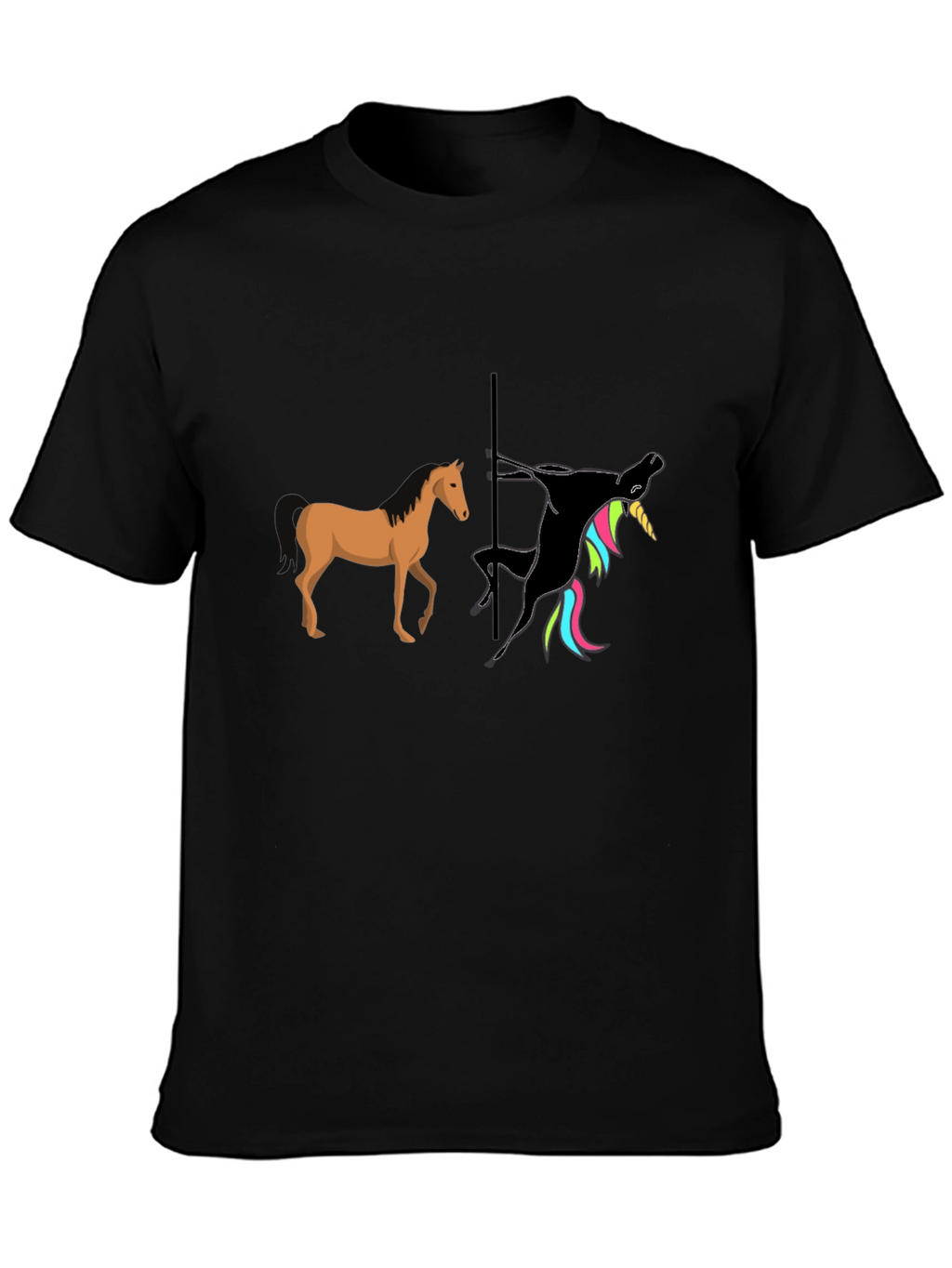 Funny Pole Dancing Unicorn Graphic T-Shirt