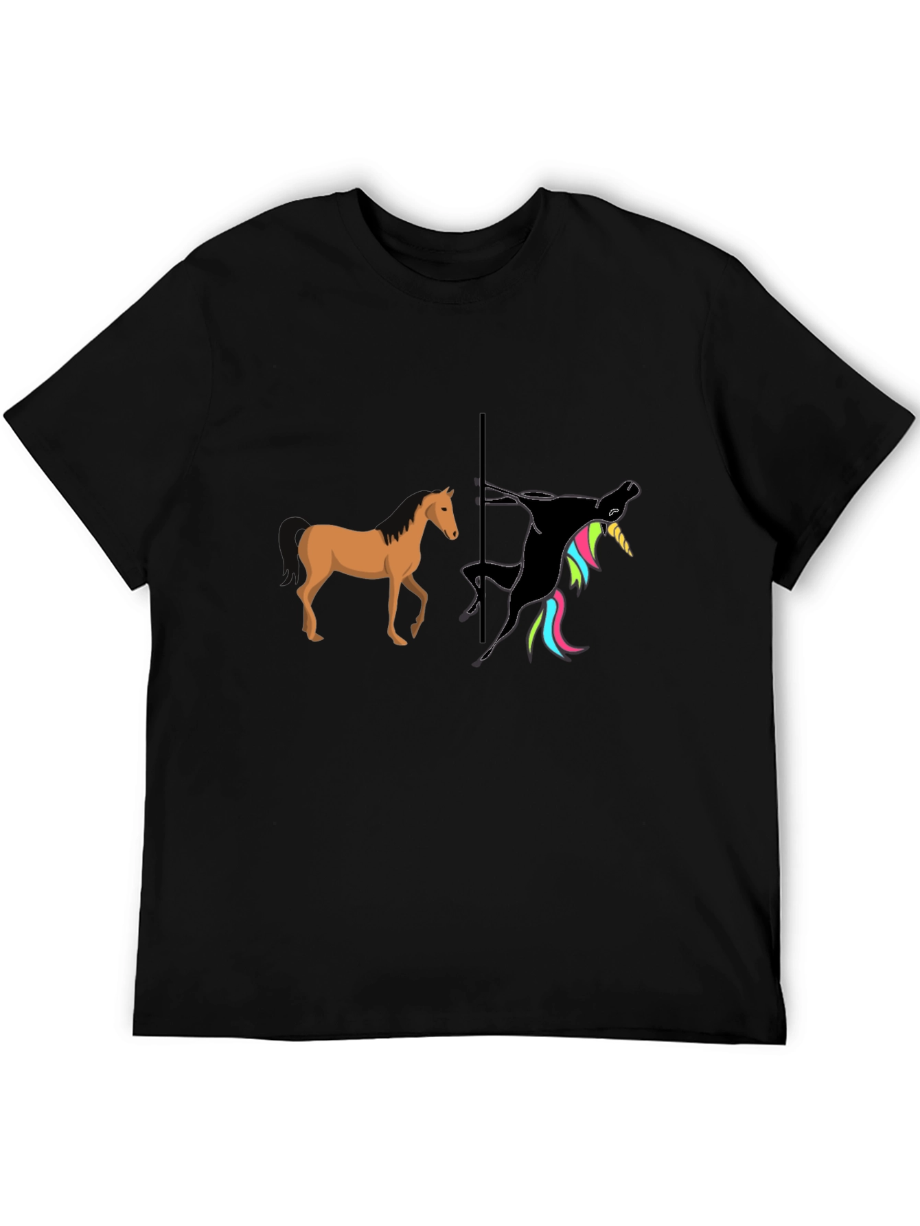 Funny Pole Dancing Unicorn Graphic T-Shirt