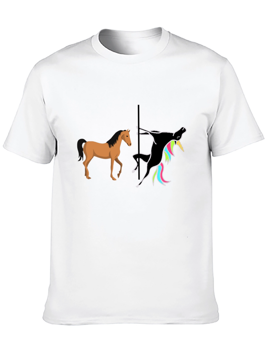 Funny Pole Dancing Unicorn Graphic T-Shirt