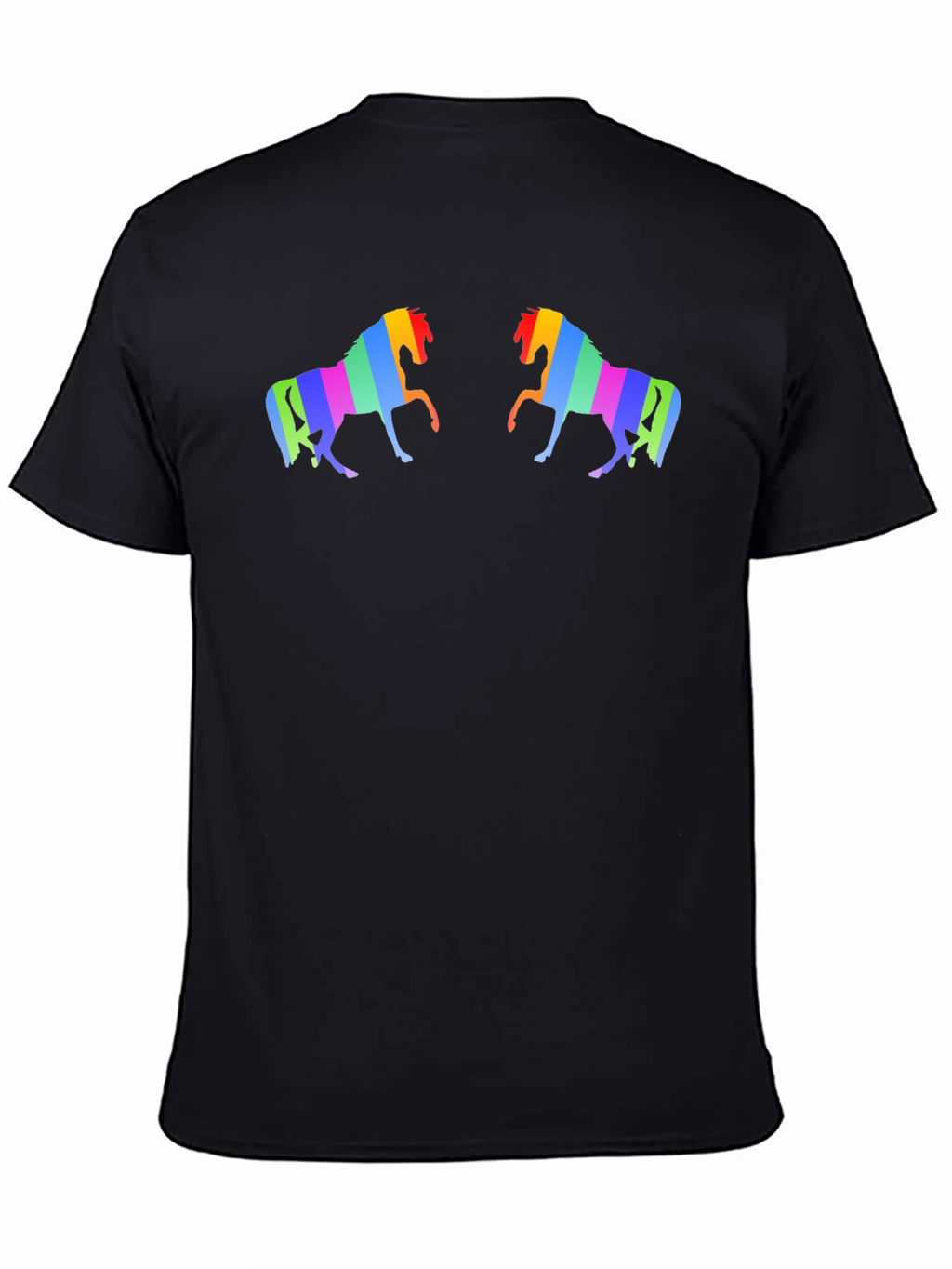 Rainbow Horse Graphic Black T-Shirt