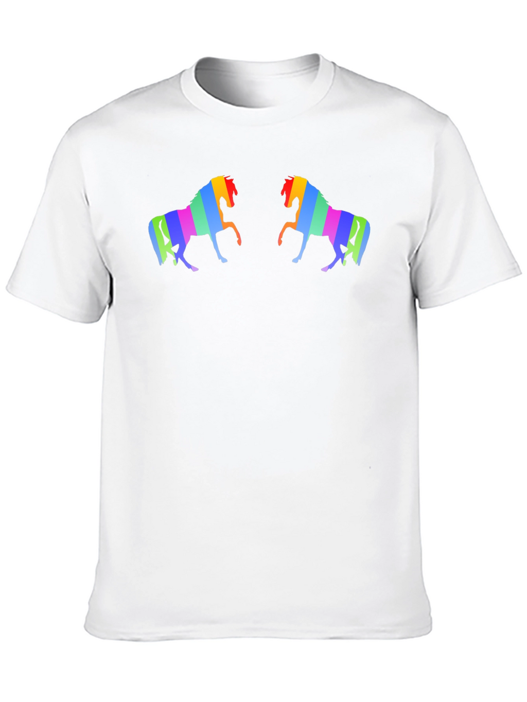 Rainbow Horse Graphic Black T-Shirt