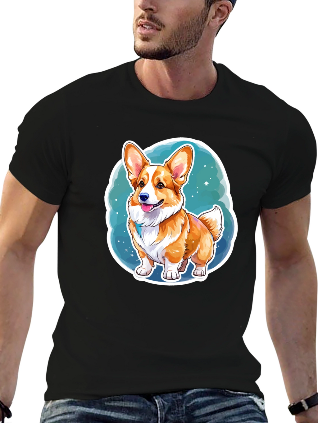 Corgi Dog Cartoon Graphic Tee