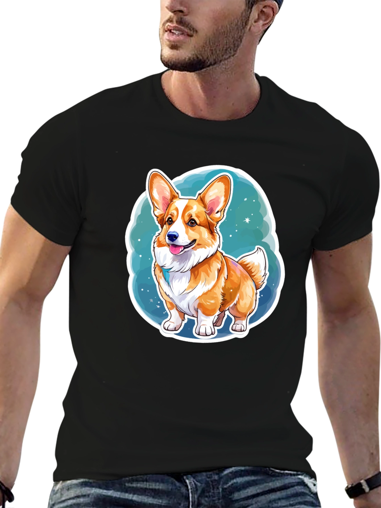 Corgi Dog Cartoon Graphic Tee