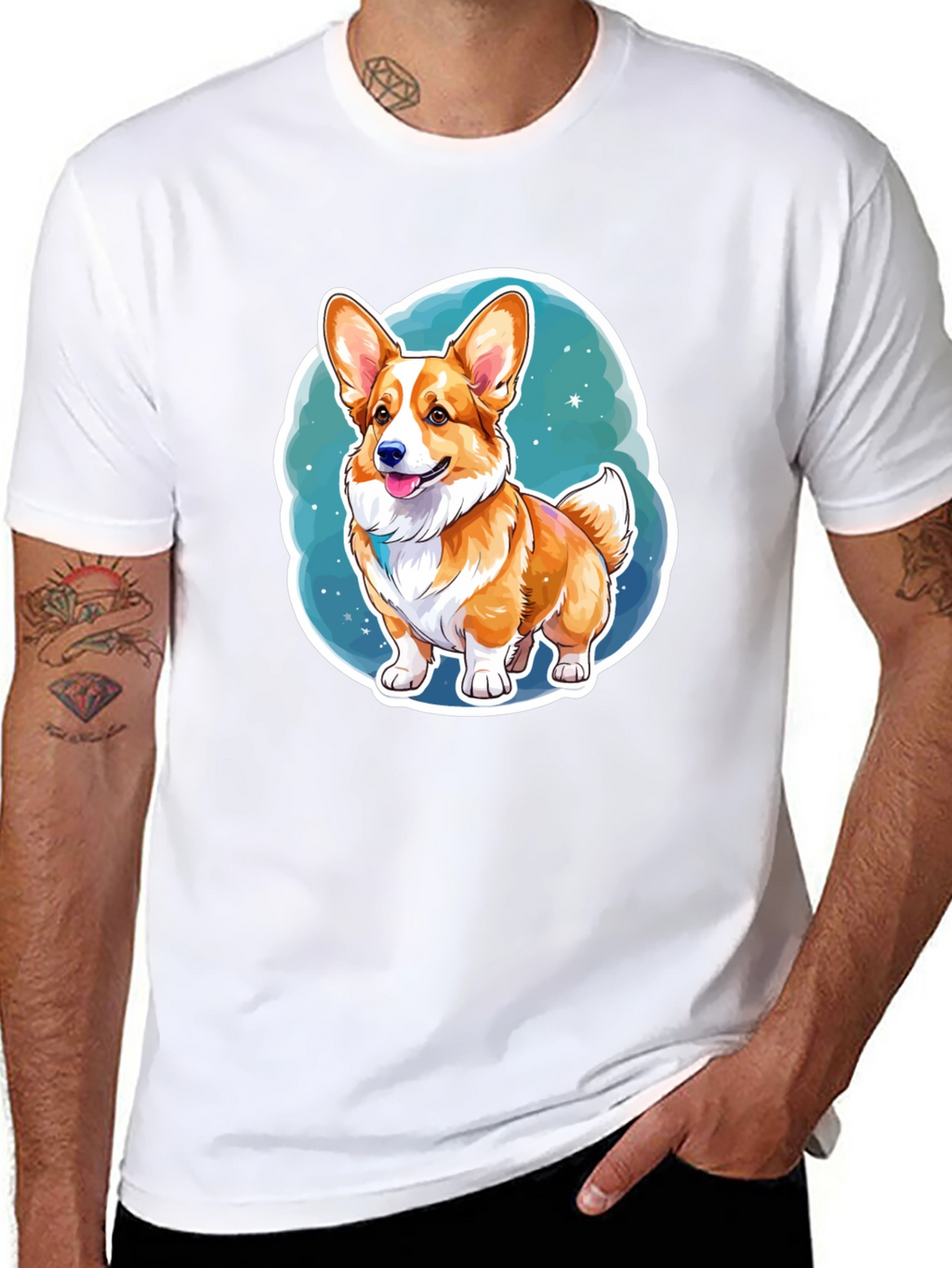 Corgi Dog Cartoon Graphic Tee