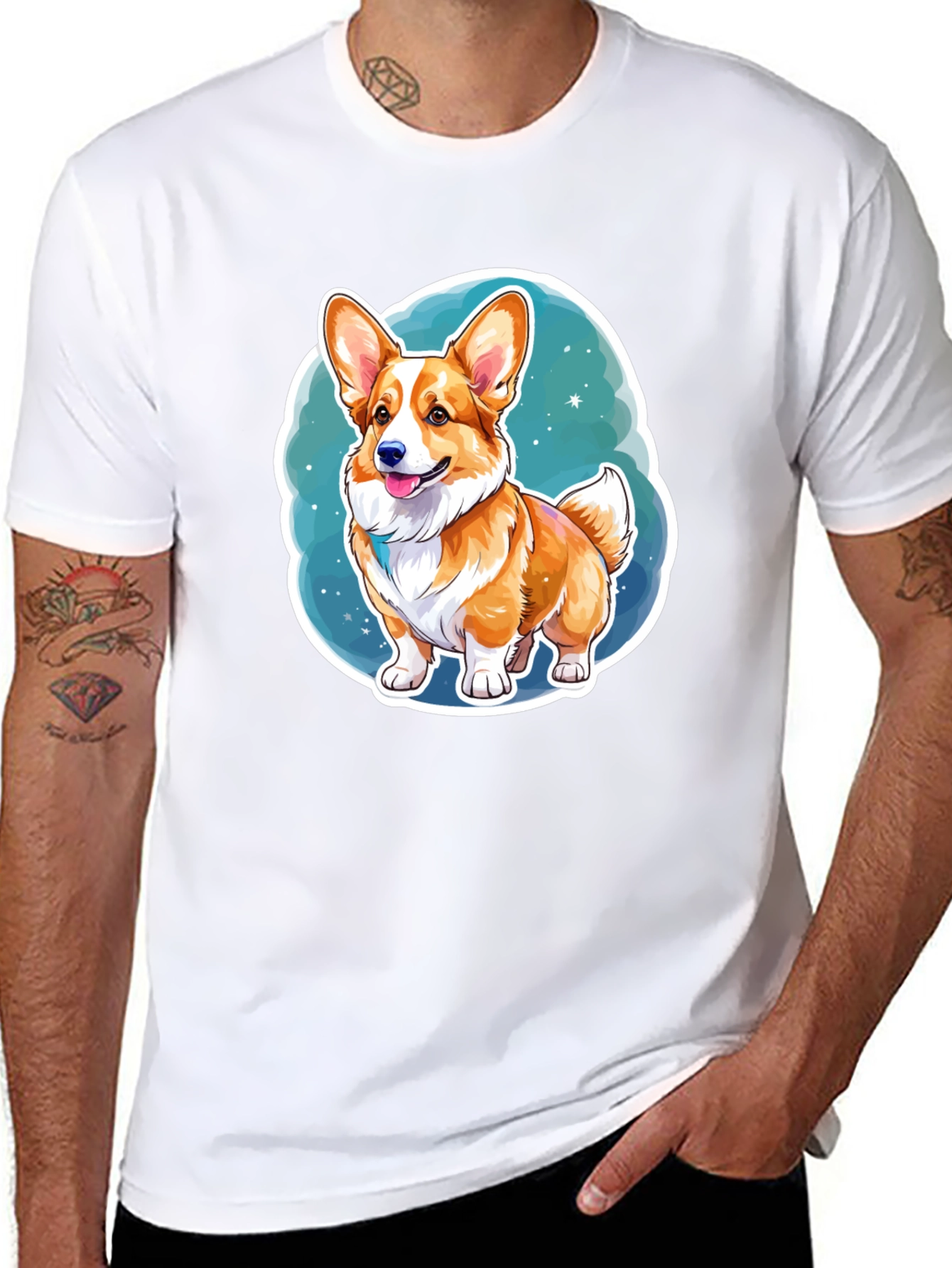 Corgi Dog Cartoon Graphic Tee