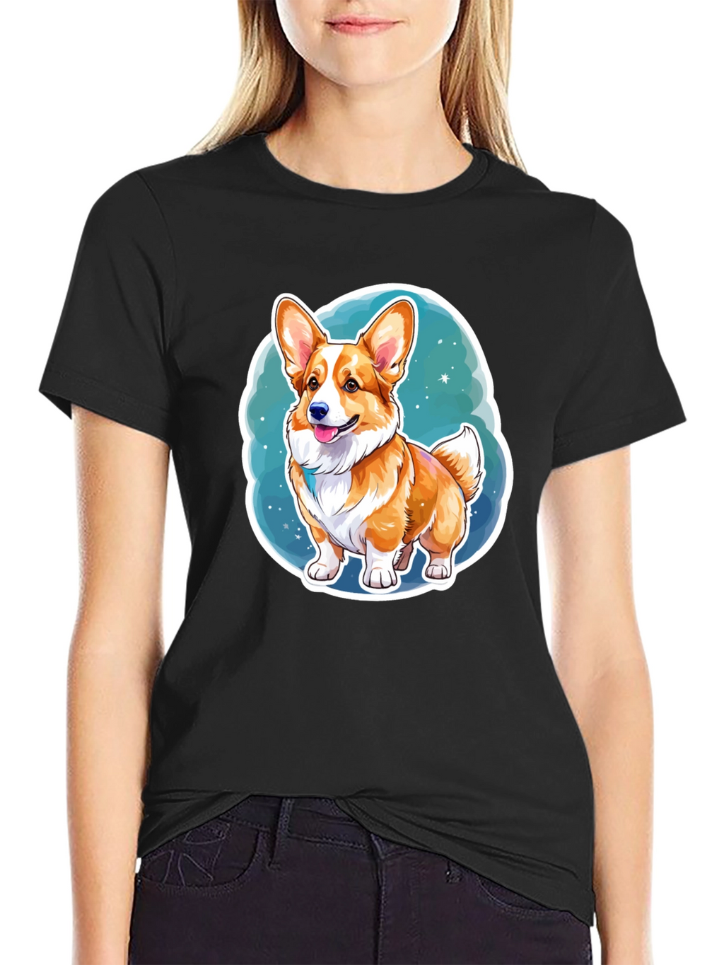 Corgi Dog Cartoon Graphic Tee