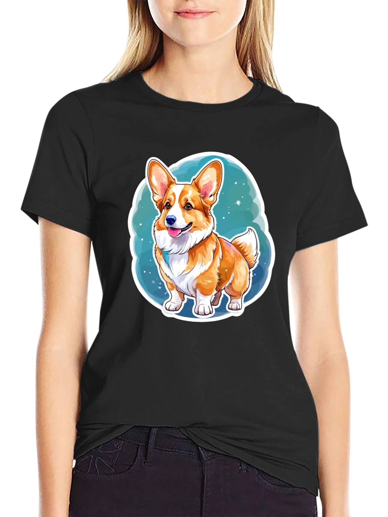 Corgi Dog Cartoon Graphic Tee