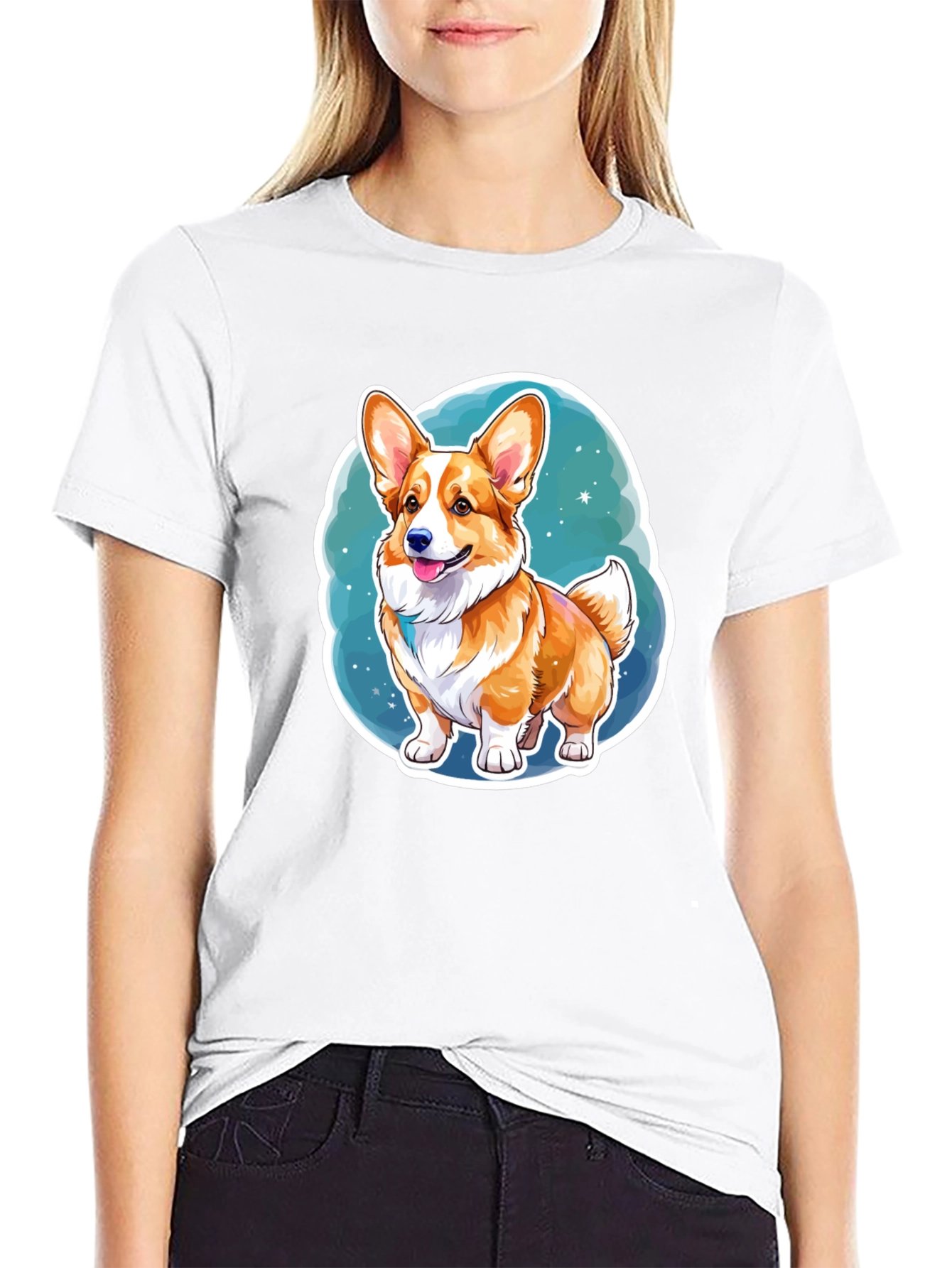Corgi Dog Cartoon Graphic Tee