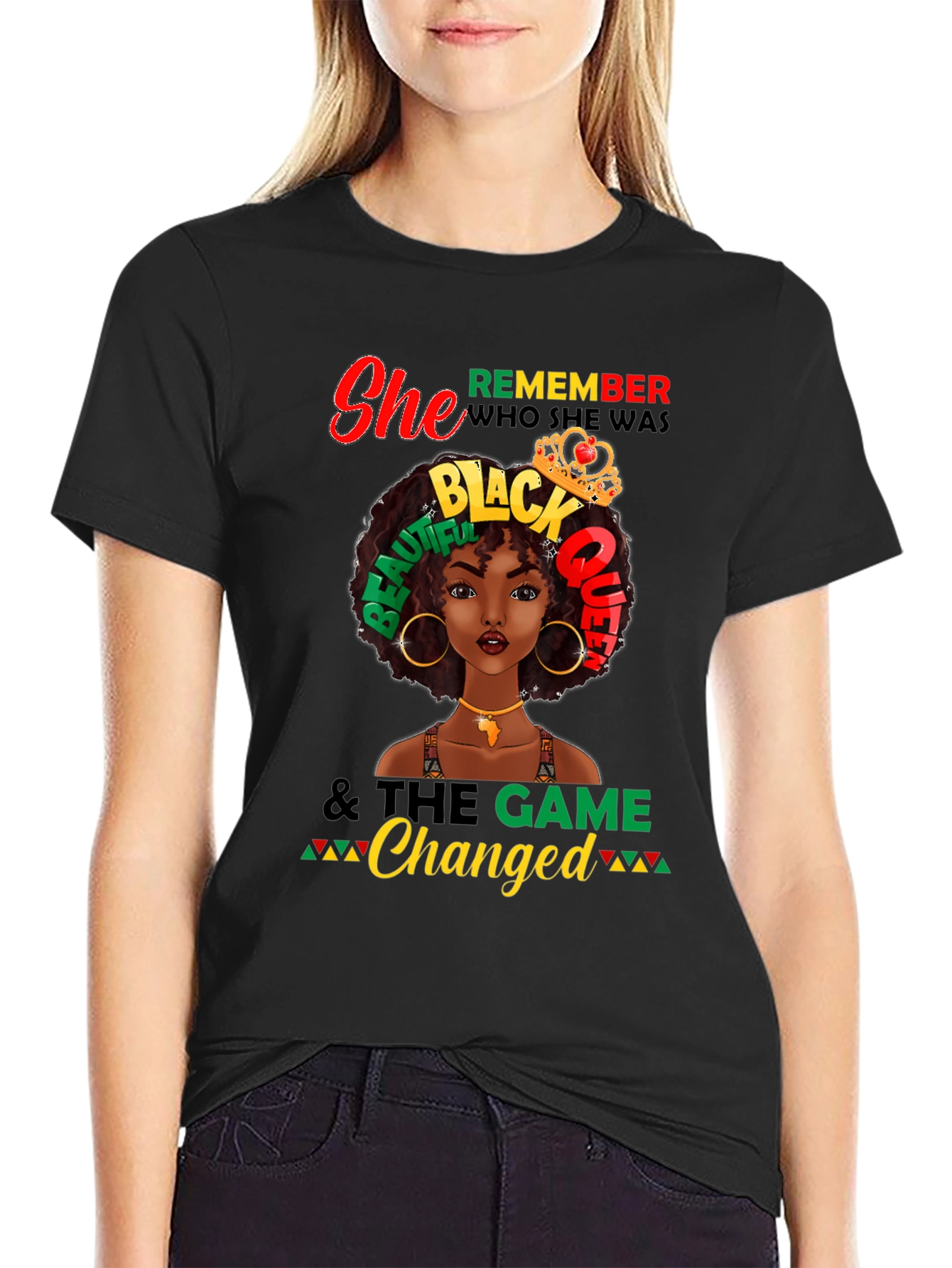 Black Queen T-Shirt - She Remembered & The Game Changed