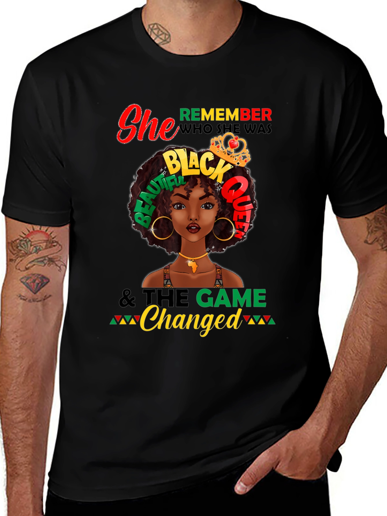 Black Queen T-Shirt - She Remembered & The Game Changed