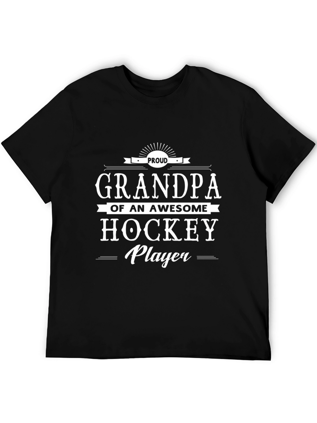 Proud Grandpa of an Awesome Hockey Player Black T-Shirt